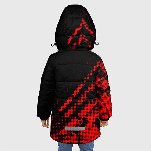 Зимняя куртка для девочки Real Madrid sport grunge / 3D-Красный – фото 4
