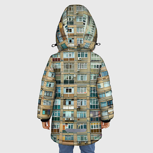 Зимняя куртка для девочки Панельный дом / 3D-Черный – фото 4