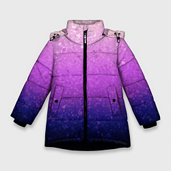 Куртка зимняя для девочки Абстрактный градиент розово-синий, цвет: 3D-черный