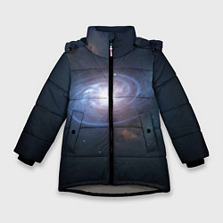 Куртка зимняя для девочки Спиральная галактика, цвет: 3D-светло-серый