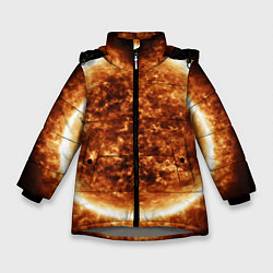 Зимняя куртка для девочки Пылающее солнце крупным планом