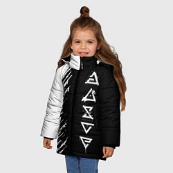 Куртка зимняя для девочки Ведьмачьи знаки с подтеками, цвет: 3D-светло-серый — фото 2