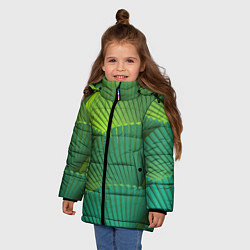 Куртка зимняя для девочки Объемные веерные столбики, цвет: 3D-черный — фото 2