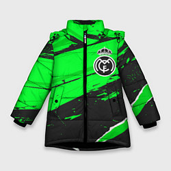 Куртка зимняя для девочки Real Madrid sport green, цвет: 3D-черный