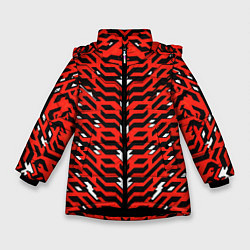 Зимняя куртка для девочки Агрессивный красныйй паттерн