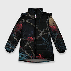 Зимняя куртка для девочки Череп и кровавые ягоды