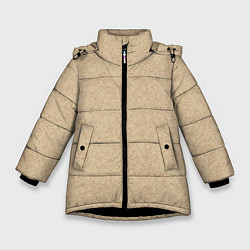 Зимняя куртка для девочки Текстура камень тёмно-бежевый