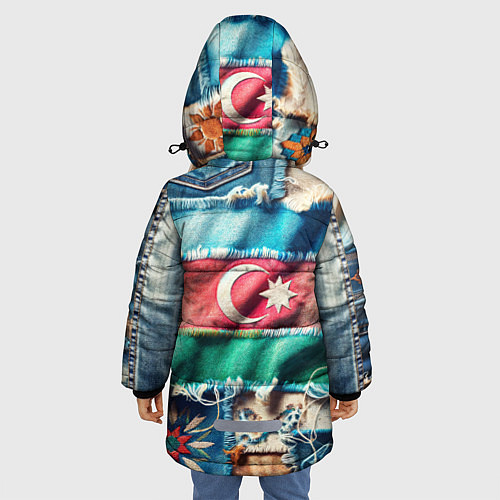 Зимняя куртка для девочки Пэчворк джинсы в Азербайджане / 3D-Черный – фото 4