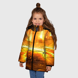 Куртка зимняя для девочки Солнечная плазма вспышки, цвет: 3D-светло-серый — фото 2