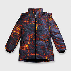 Куртка зимняя для девочки Вулканическая лава, цвет: 3D-черный