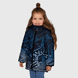 Куртка зимняя для девочки Дорожки платы, цвет: 3D-черный — фото 2