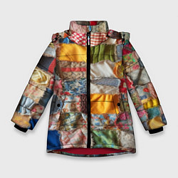 Куртка зимняя для девочки Patchwork - ai art, цвет: 3D-красный