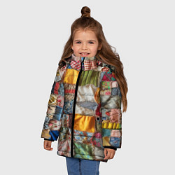 Куртка зимняя для девочки Patchwork - ai art, цвет: 3D-красный — фото 2