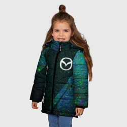 Куртка зимняя для девочки Mazda sport glitch blue, цвет: 3D-черный — фото 2