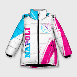 Куртка зимняя для девочки Napoli neon gradient style вертикально, цвет: 3D-черный