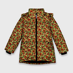 Куртка зимняя для девочки Камуфляж победы, цвет: 3D-черный
