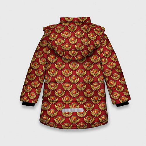 Зимняя куртка для девочки Красные звезды СССР / 3D-Светло-серый – фото 2