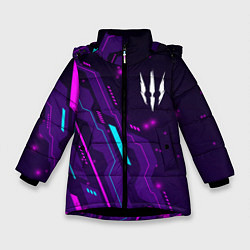 Куртка зимняя для девочки The Witcher neon gaming, цвет: 3D-черный