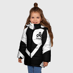 Куртка зимняя для девочки Cloud9 - black and white, цвет: 3D-черный — фото 2