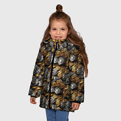Куртка зимняя для девочки Золото и серебро броня, цвет: 3D-светло-серый — фото 2