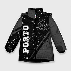 Куртка зимняя для девочки Porto sport на темном фоне вертикально, цвет: 3D-черный