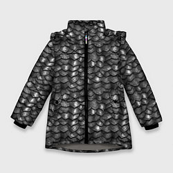 Зимняя куртка для девочки Железная броня текстура