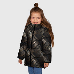 Куртка зимняя для девочки Классическая старая броня текстура, цвет: 3D-красный — фото 2