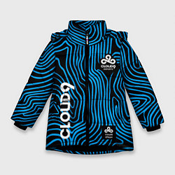 Куртка зимняя для девочки Cloud9 - weather pattern, цвет: 3D-черный