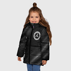 Куртка зимняя для девочки Mercedes sport metal, цвет: 3D-черный — фото 2