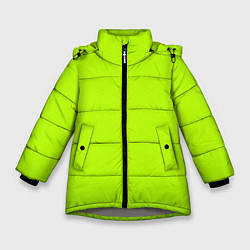 Зимняя куртка для девочки Яркий салатовый с лёгким затемнением