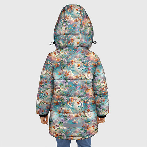 Зимняя куртка для девочки Весенняя сирень / 3D-Черный – фото 4