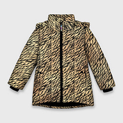 Зимняя куртка для девочки Имитация шкура светло-коричневый
