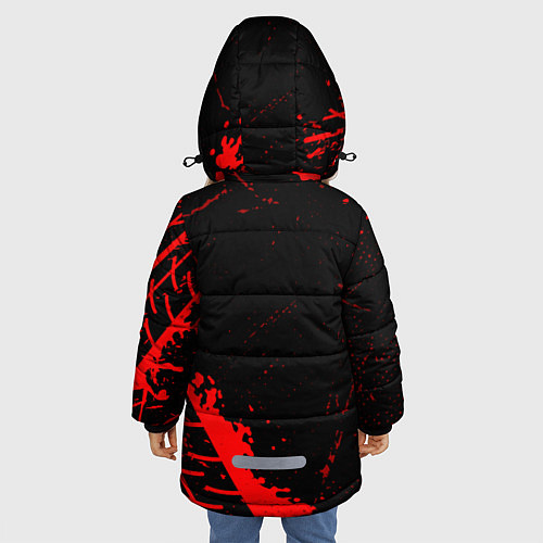 Зимняя куртка для девочки Lamborghini red sport tires / 3D-Черный – фото 4