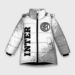 Куртка зимняя для девочки Inter sport на светлом фоне вертикально, цвет: 3D-черный