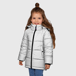 Куртка зимняя для девочки Очень светлый серый мелкая шахматка, цвет: 3D-светло-серый — фото 2