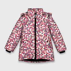 Зимняя куртка для девочки Паттерн соты розовый