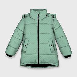 Зимняя куртка для девочки Светлый серо-зелёный однотонный паттерн