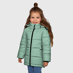 Куртка зимняя для девочки Светлый серо-зелёный однотонный паттерн, цвет: 3D-черный — фото 2