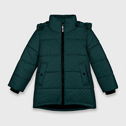 Куртка зимняя для девочки Тёмно-зелёный паттерн однотонный, цвет: 3D-черный