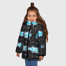 Куртка зимняя для девочки Сине чёрный тайдай, цвет: 3D-светло-серый — фото 2