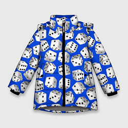 Зимняя куртка для девочки Игральные кубики узор