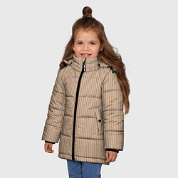 Куртка зимняя для девочки Светлый коричневый в полоску, цвет: 3D-светло-серый — фото 2
