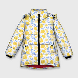 Зимняя куртка для девочки Летний вайб - паттерн лимонов