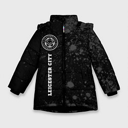 Куртка зимняя для девочки Leicester City sport на темном фоне по-вертикали, цвет: 3D-черный