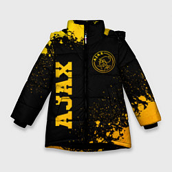 Куртка зимняя для девочки Ajax - gold gradient вертикально, цвет: 3D-черный
