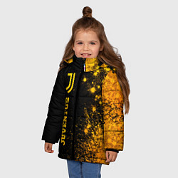 Куртка зимняя для девочки Juventus - gold gradient по-вертикали, цвет: 3D-черный — фото 2
