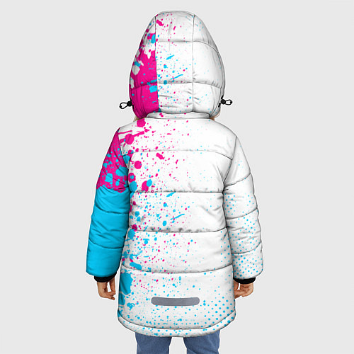 Зимняя куртка для девочки Everton neon gradient style по-вертикали / 3D-Черный – фото 4