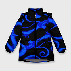 Зимняя куртка для девочки Призрачное тату дракона