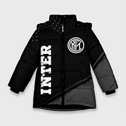 Куртка зимняя для девочки Inter sport на темном фоне вертикально, цвет: 3D-черный