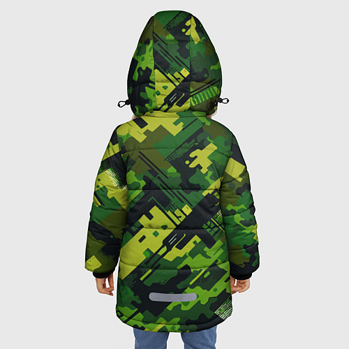 Зимняя куртка для девочки Camouflage - pattern ai art / 3D-Светло-серый – фото 4